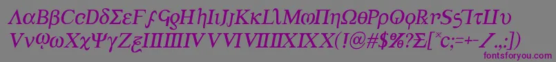 Achilles3semital-fontti – violetit fontit harmaalla taustalla