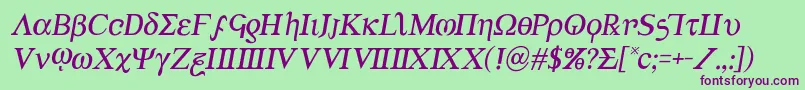 Achilles3semital Font – Purple Fonts on Green Background