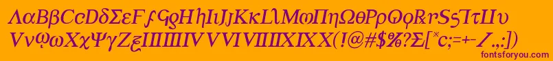 Achilles3semital Font – Purple Fonts on Orange Background