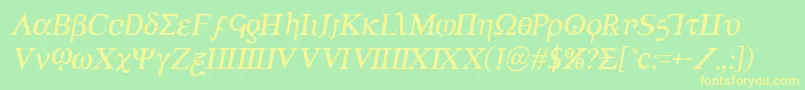 Achilles3semital Font – Yellow Fonts on Green Background