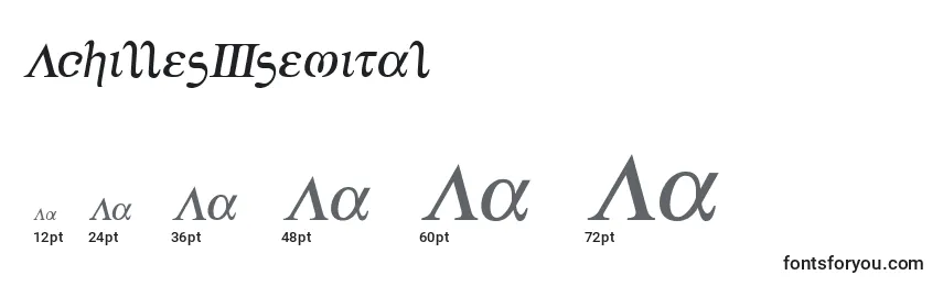 Achilles3semital Font Sizes