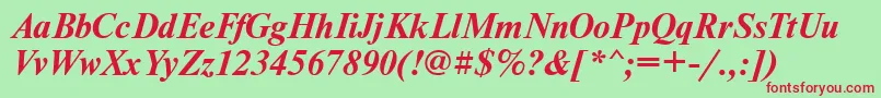 NewtonmaccttBolditalic Font – Red Fonts on Green Background
