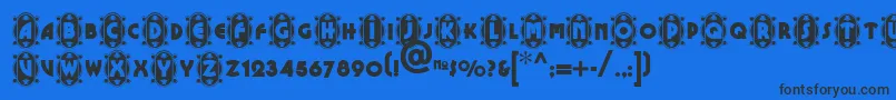 フォントCameo – 黒い文字の青い背景