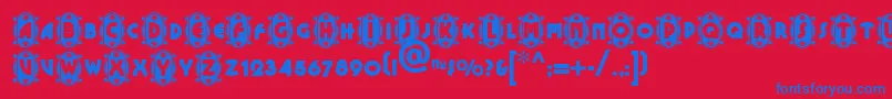 Cameo Font – Blue Fonts on Red Background