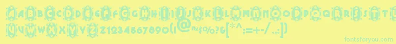 Cameo Font – Green Fonts on Yellow Background