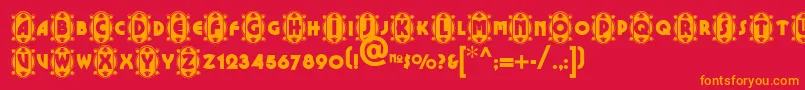 Cameo Font – Orange Fonts on Red Background