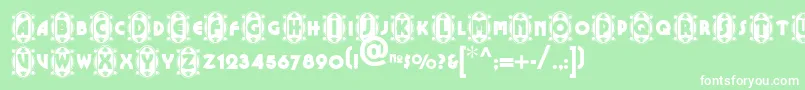 Cameo Font – White Fonts on Green Background