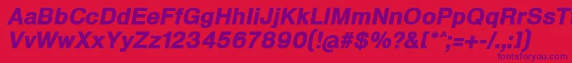 フォントHeldustryftBlackItalic – 赤い背景に紫のフォント