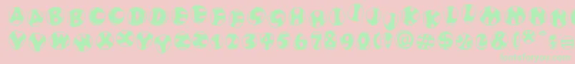 FrutigerstonesRegular Font – Green Fonts on Pink Background