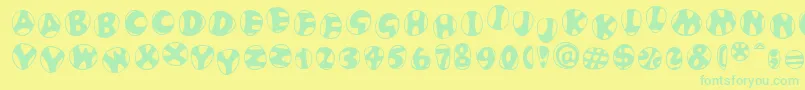 FrutigerstonesRegular Font – Green Fonts on Yellow Background