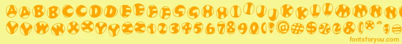 FrutigerstonesRegular Font – Orange Fonts on Yellow Background