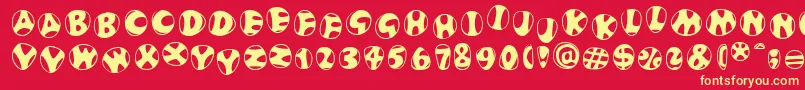 FrutigerstonesRegular Font – Yellow Fonts on Red Background