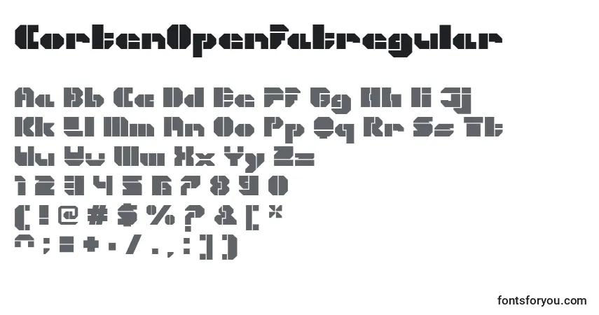 Czcionka CortenOpenfatregular – alfabet, cyfry, specjalne znaki
