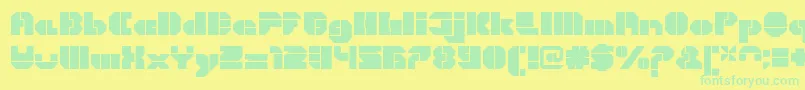 CortenOpenfatregular-Schriftart – Grüne Schriften auf gelbem Hintergrund