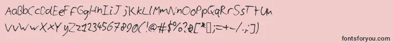 フォントCyllshandwriting – ピンクの背景に黒い文字