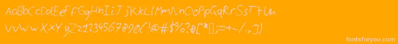 Fonte Cyllshandwriting – fontes rosa em um fundo laranja