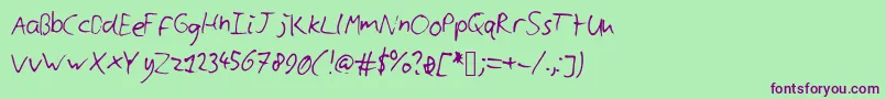 Cyllshandwriting Font – Purple Fonts on Green Background