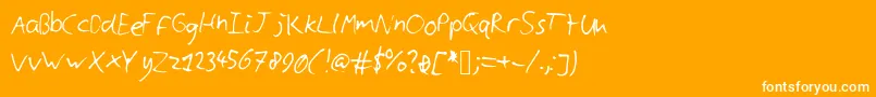 フォントCyllshandwriting – オレンジの背景に白い文字