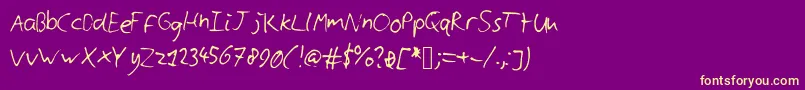 Cyllshandwriting Font – Yellow Fonts on Purple Background