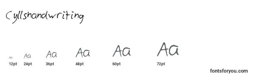 Размеры шрифта Cyllshandwriting