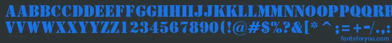 StStencil Font – Blue Fonts on Black Background