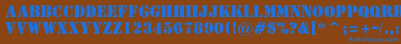 StStencil Font – Blue Fonts on Brown Background