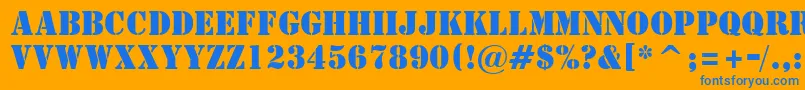 StStencil Font – Blue Fonts on Orange Background