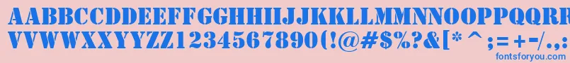 StStencil Font – Blue Fonts on Pink Background