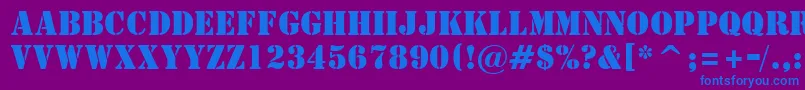 StStencil Font – Blue Fonts on Purple Background