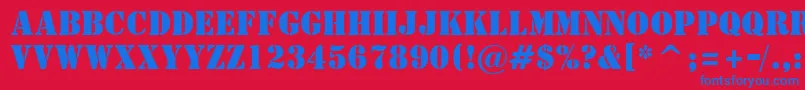 StStencil Font – Blue Fonts on Red Background