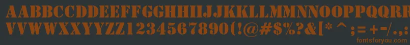 StStencil Font – Brown Fonts on Black Background
