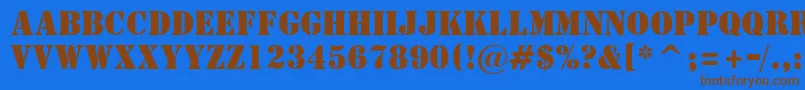StStencil Font – Brown Fonts on Blue Background