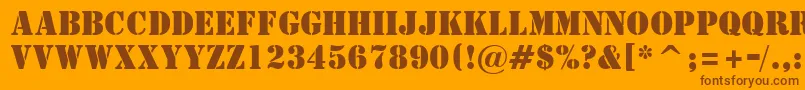 StStencil Font – Brown Fonts on Orange Background