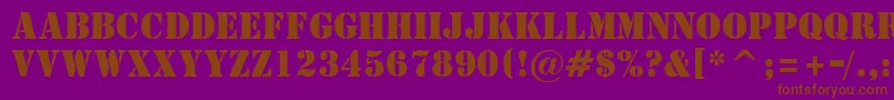 StStencil-Schriftart – Braune Schriften auf violettem Hintergrund
