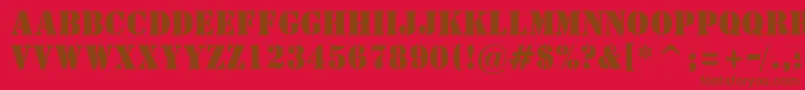 フォントStStencil – 赤い背景に茶色の文字