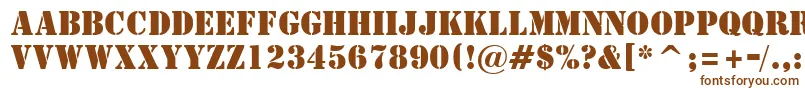 StStencil Font – Brown Fonts on White Background