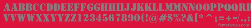 StStencil-fontti – harmaat kirjasimet punaisella taustalla