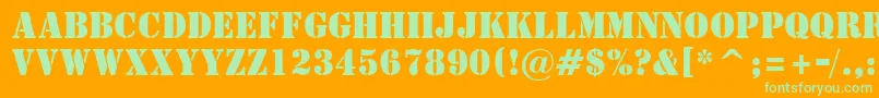 StStencil Font – Green Fonts on Orange Background