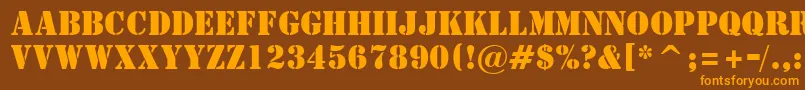 StStencil Font – Orange Fonts on Brown Background