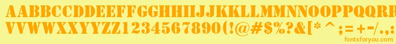 StStencil Font – Orange Fonts on Yellow Background