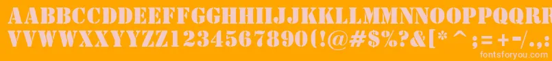 StStencil-Schriftart – Rosa Schriften auf orangefarbenem Hintergrund