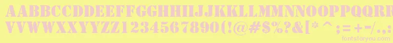 Czcionka StStencil – różowe czcionki na żółtym tle
