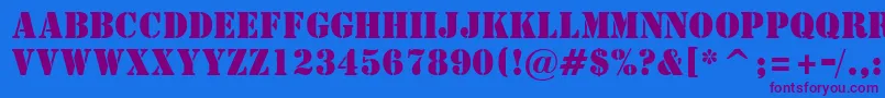 StStencil Font – Purple Fonts on Blue Background