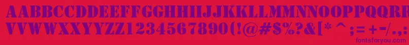 Шрифт StStencil – фиолетовые шрифты на красном фоне