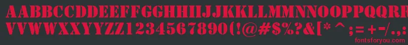 Police StStencil – polices rouges sur fond noir