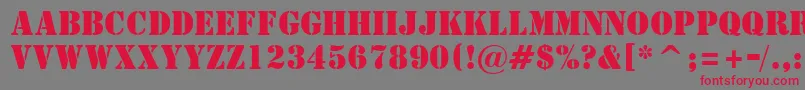 StStencil Font – Red Fonts on Gray Background