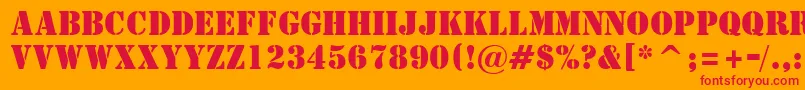 StStencil Font – Red Fonts on Orange Background