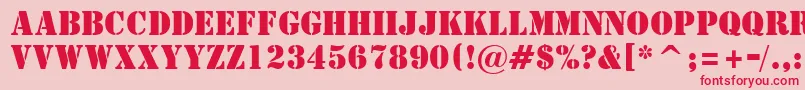 StStencil Font – Red Fonts on Pink Background