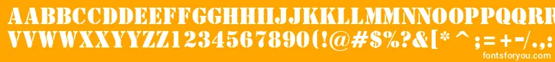 StStencil Font – White Fonts on Orange Background