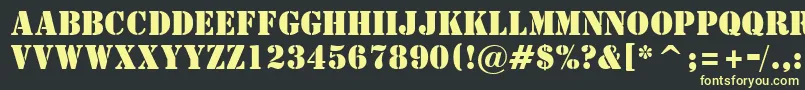 StStencil Font – Yellow Fonts on Black Background